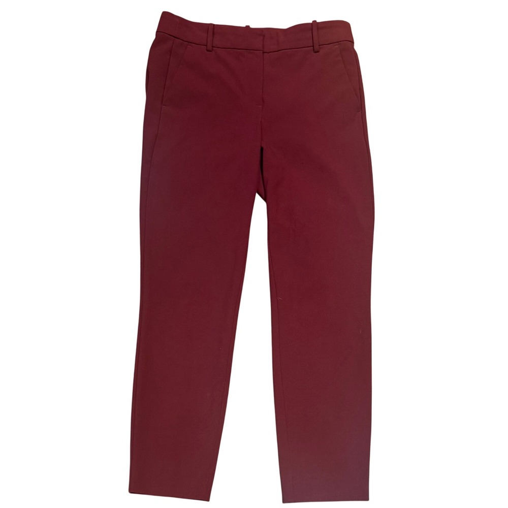 J.Crew Ruby Pant Women's Burgundy High Rise Maroon Red Tapered Trousers size 4